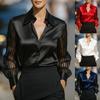Spring Autumn New Arrival Solid Satin Long Sleeve Shirts Women Clothe