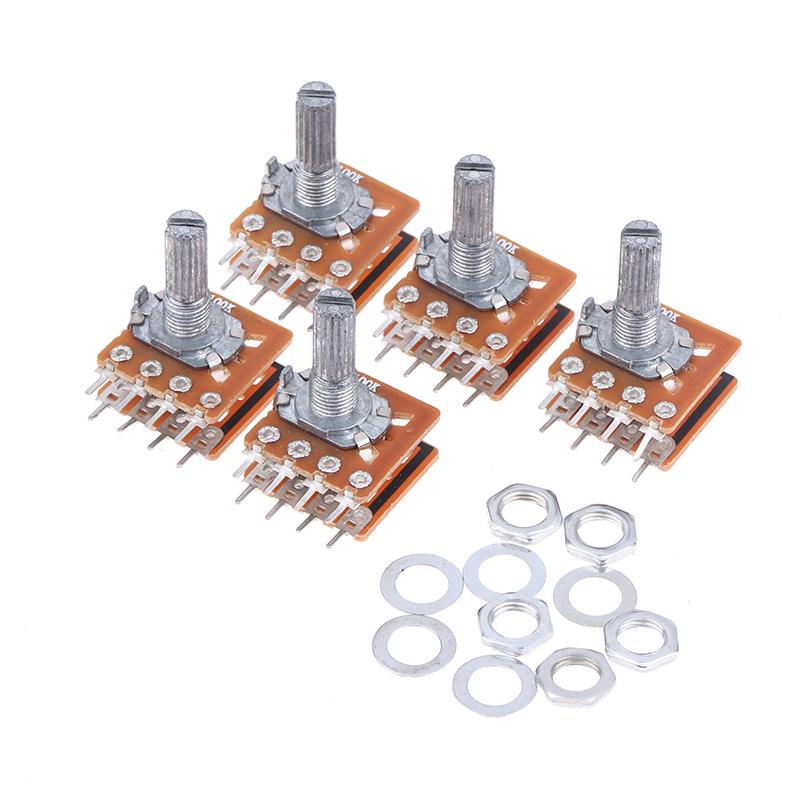 2/5Pcs 8Pins B50K B100K Sound Volume Amplifier Potentiometer Dual Channel 8-Pin Flower Shaft 20Mm 25Mm 30Mm Wh148 (16) Type