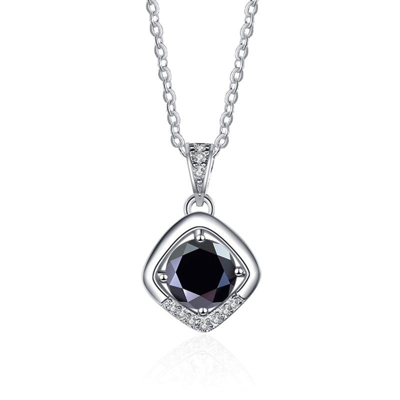 Bague Ringen 1ct VVS D Цветной Муассанит Бриллиантовое Ожерелье Для Женщин Серебро 925 Ювелирные Изделия Женский Простой Темперамент Цепочка На Ключицу