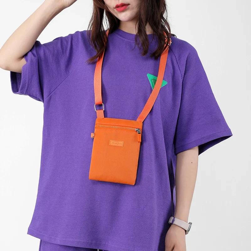 Canvas  and Mini Nylon Phone Zero Version Mobile Sweet Korean Bag Neck Versatile Fresh Shoulder Girl Bag Cross-body Purse