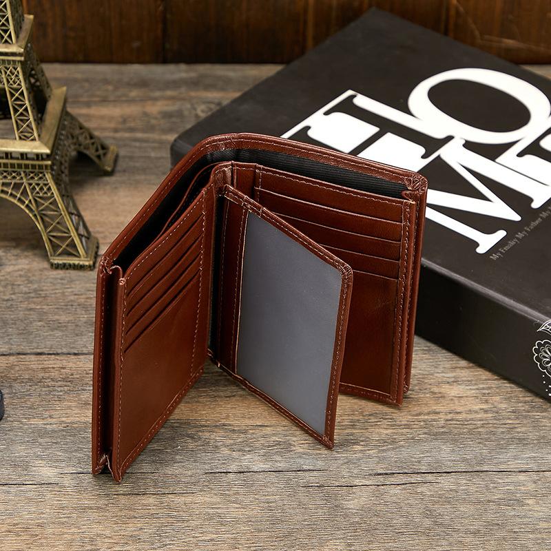 Leather Men's Wallet Rfid Anti-theft Wallet Short First Layer Cowhide Multi-card Men's Wallet Coin Purse