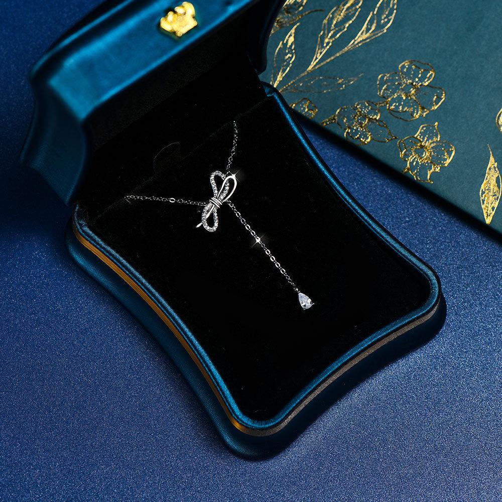 Универсальное ожерелье с бантом и кисточкой для женщин, легкий роскошный нишевый дизайн Ins Style