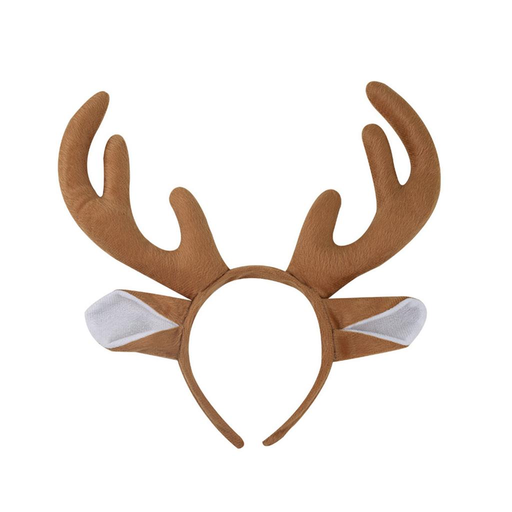 Рождественский ободок с оленьими рогами, регулируемый праздничный аксессуар для волос, праздничный головной убор для женщин и детей