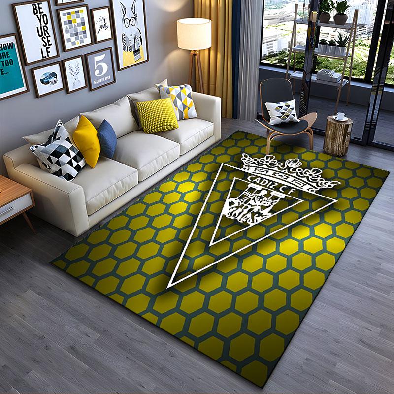 Cadiz CF Logo Geometric Design suitable as a non-slip mat for the living room or bedroom sofa
