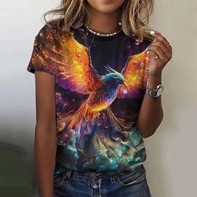 Летние футболки с принтом Phoenix 3D, женская уличная одежда, повседневная мода, животные, Y2k, футболка с коротким рукавом, футболки с круглым вырезом, топы, одежда