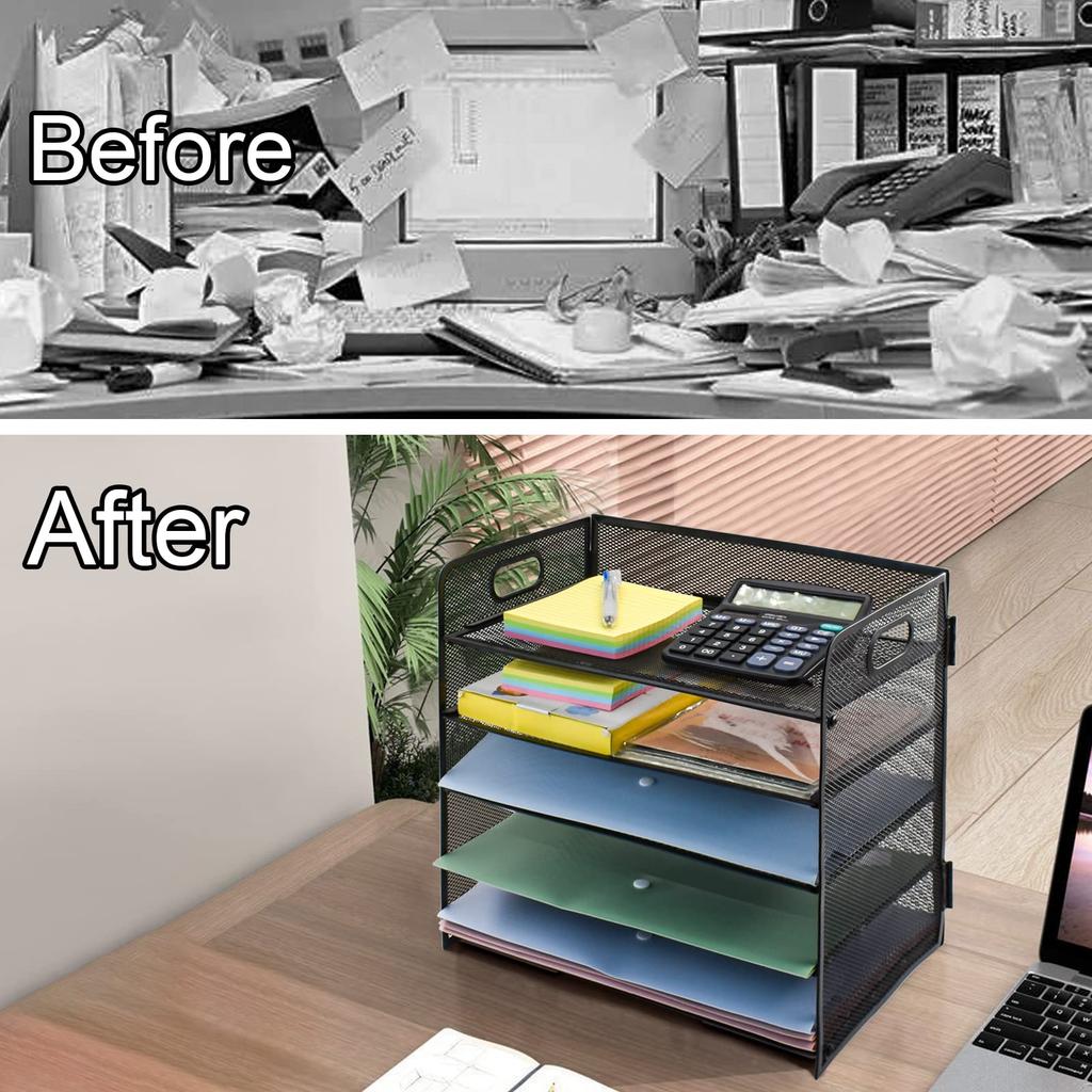 Лоток для документов VANRA с сеткой, горизонтальный, формат А4, настольный, для хранения документов, офисный лоток для ручек, 5-уровневая ручка, металл, размер, чехол,