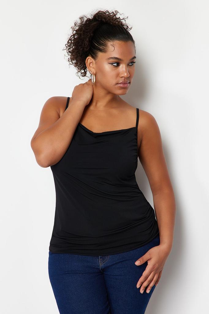 Женская стильная коричневая песчаная трикотажная блузка больших размеров больших размеров