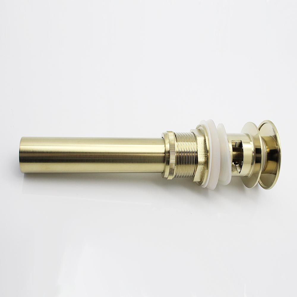 Bathroom Vessel Basin Vanity Sink Brushed Gold Pop-Up Brass Basin Drain