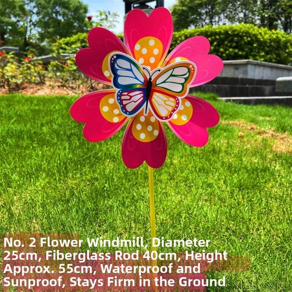 Multistyles Flower Butterfly Windmill Colorful Standing Lawn Flower Pinwheel Picnic Decor Toys