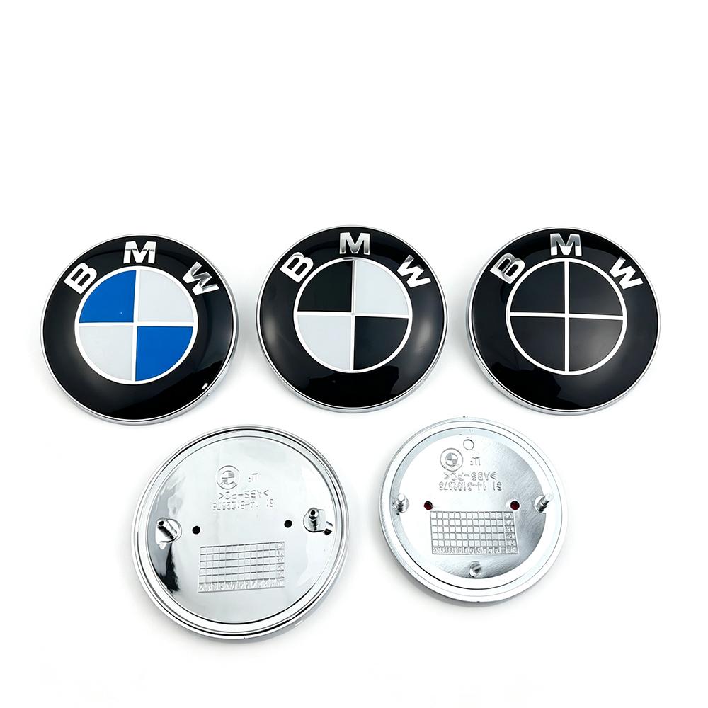 Car Hood Emblem Front Bonnet Logo Trunk Badge 2Pcs 74mm 82mm For BMW E46 E90 E39 E60 E36 E30 E61 E91 E92 E87 F10 F20 F30 X3 X5 xj4