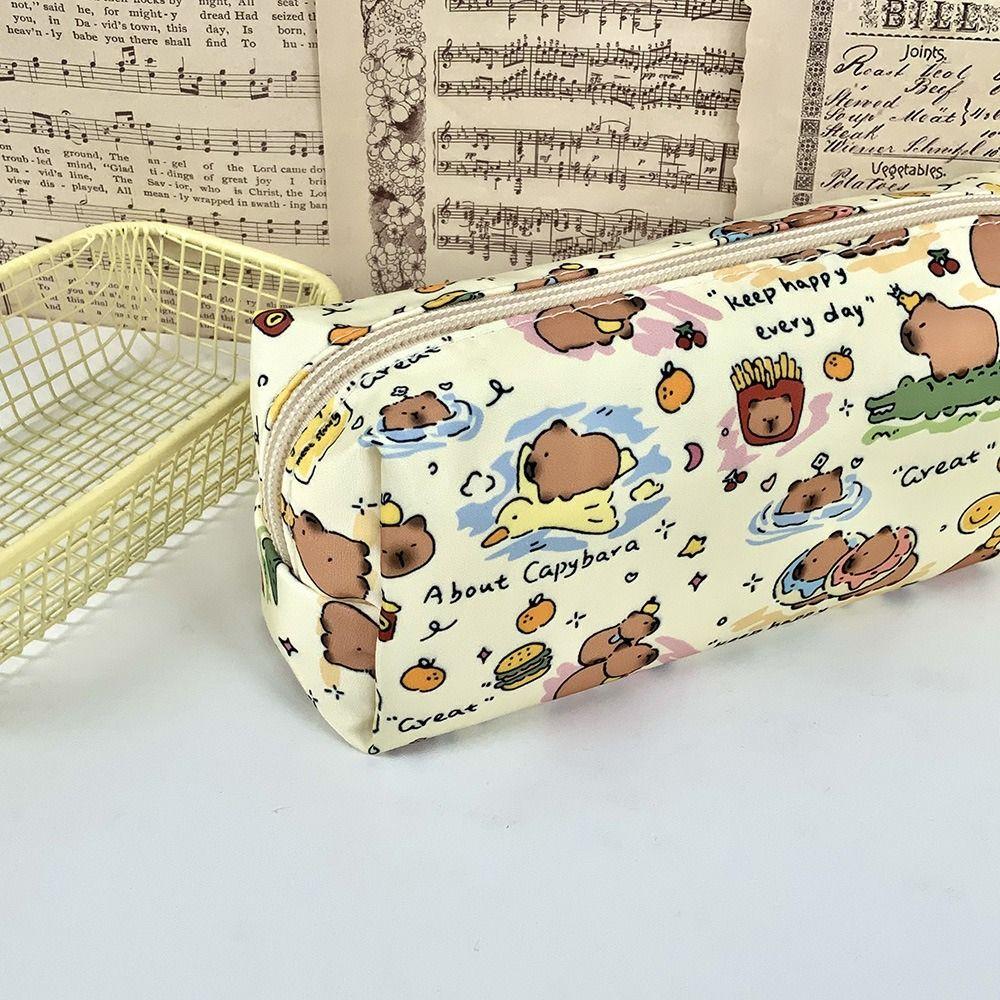 Capybara Stationery Bag Large Capacity Pencil Case Cute Pen Bag  Students