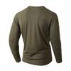 Men's Solid Color Long Sleeve T-Shirt Shirt Men's Casual Sports Top - Seven Buttons