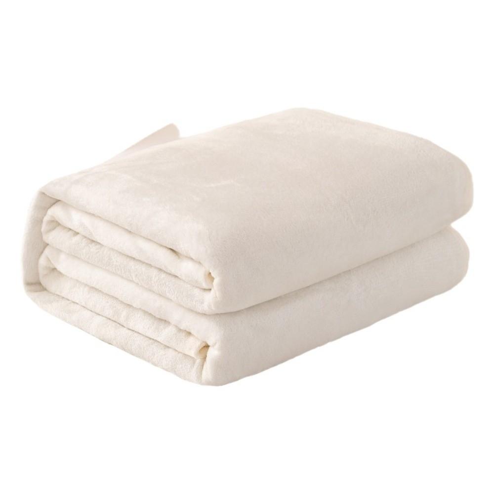 Skin-friendly Flannel Blanket Solid Color Bed Sheet Sofa Blanket Summer Sleep Blanket  Bedroom