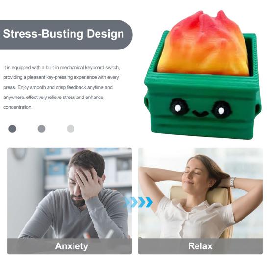 1/2 шт. Игрушки-щелкуны для мусорного контейнера, миниатюрные портативные игрушки для эмоциональной поддержки, напечатанные на 3D-принтере, для снятия стресса