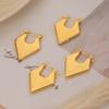 Cold Niche Design Sense Triangular Ear Buckle Women'S French Retro Light Luxury Titanium Steel Gold-Plated Glossy Earrings