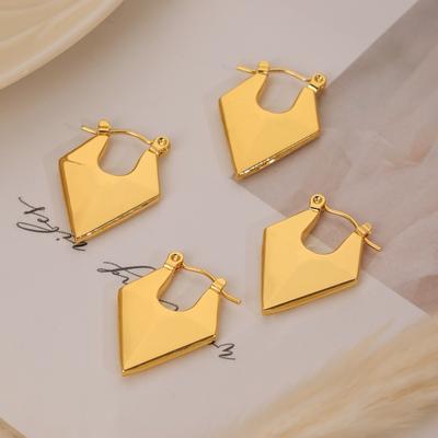 Серьги-пряжки треугольной формы Cold Niche Design Sense женские, французские, ретро, легкие, роскошные, из титановой стали, позолоченные, глянцевые