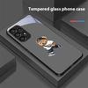 Рюкзак Медведь Белый Для Samsung Galaxy S 8 9 10 20 Plus 21 FE 22 23 24 Ultra S7 Edge Черный Закаленное Стекло Чехол для Телефона Жесткий Чехол