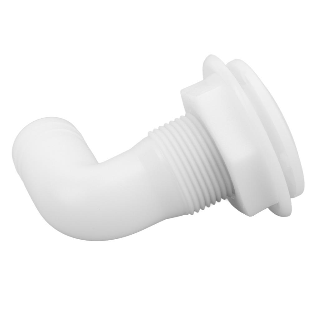 Rugged Leakproof Marine Thru Hull Connector Ergonomic Black Thru Hull Fitting White 90-Degree Fitting Yacht
