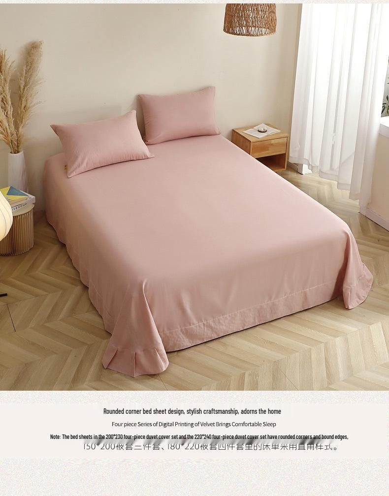 Princess Style 100% Cotton Double-Layer Gauze 4-Piece Bedding Set - Skin-Friendly and Baby-Safe