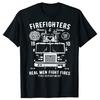 Funny Firefighters Fire Truck Fireman Graphic T Shirts Men Cotton Humor Streetwear Tee Shirt Short Sleeve Unisex Loose Clothing