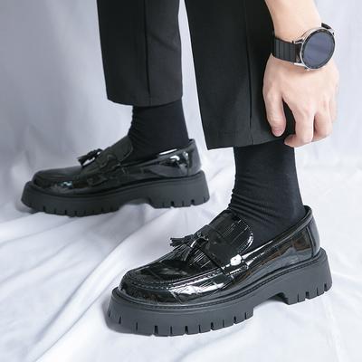 Новые черные нескользящие носимые мокасины для мужчин кожаные удобные с круглым носком без застежек свадебные формальные элегантные мужские деловые туфли