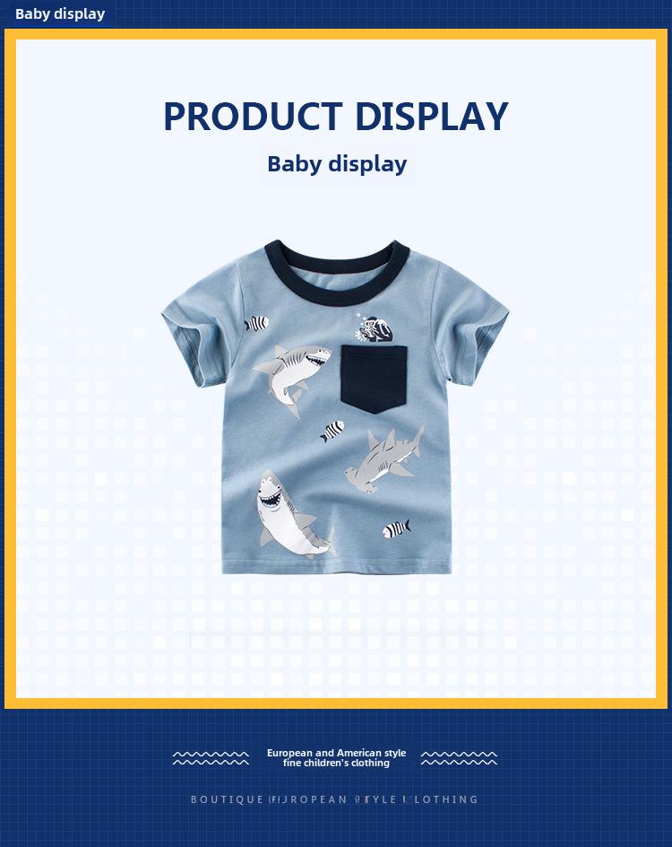 Футболка с коротким рукавом для мальчиков в корейском стиле 2025 года