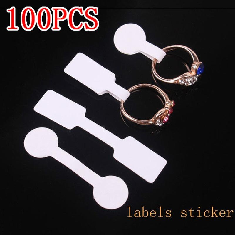 100pcs/bag Blank Price Tags Necklace Ring Jewelry Labels Paper Stickers
