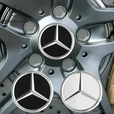Автомобильная наклейка 2025 Горячая Для Benz 4 шт. 75 мм Центральные колпачки ступицы колеса автомобиля AMG Венок для Mercedes Benz GLE GLK SLK CLA CLK W203 W204 W20