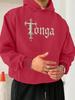 Gothic-style printed plus-size men's hoodie for autumn and winter, suitable for outdoor fitness and sports.