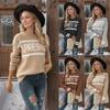 Женский повседневный модный удобный свитер с круглым вырезом и длинным рукавом, уличный тренд, вязаный свитер
