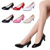 Women Mid Heel Business Attire Work Glossy Casual Smart Court Solid Color Shoes Pump Sandals