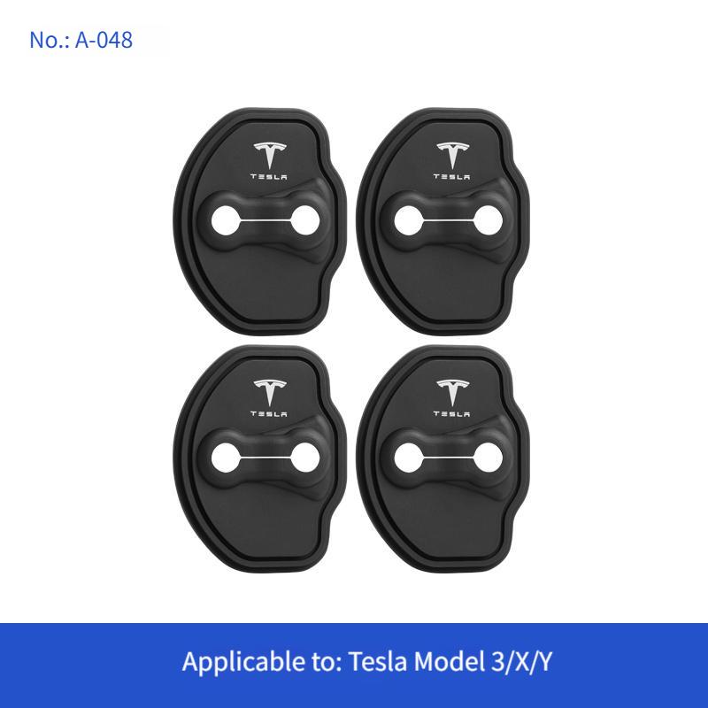 E3 Tesla car door lock rubber cover anti-collision shock absorbing cushion pad anti-rust protective cover car accessories