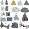 Moc Rock Panel 6082 6083 23996 47847 Rockery Mountain Scene DIY City Street View Bulk Hill Stone Building Blocks Toys For Gifts