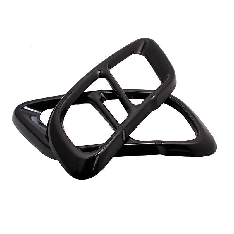 2 шт./компл., глянцевый черный алюминиевый сплав, задняя двойная выхлопная труба, глушители, крышка для BMW X5 G05 X7 G07