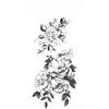 Sexy Black Large Snake Flower Fake Tattoo Stickers For Women Dot Rose Peony Temporary Tattoos Diy Water Transfer Tatoos Girls