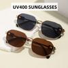 Новые модные многоугольные солнцезащитные очки UV400, ретро металлическая оправа, нейтральные очки для защиты от УФ-лучей для улицы, модные трендовые солнцезащитные очки