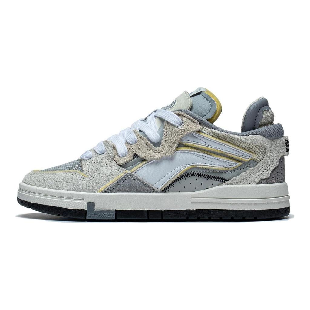 Li Ning We I Pro Удобные нескользящие легкие низкие кроссовки для скейтбординга Женские кроссовки Белые Серые AECT034-1