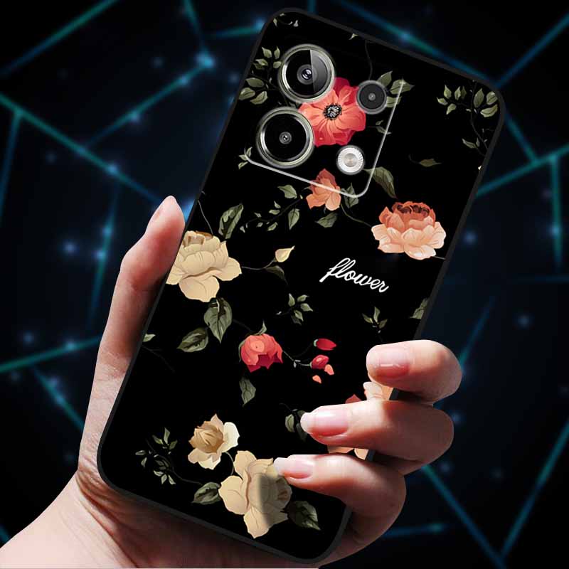 3D Цветочные тисненые чехлы для Redmi Note 13 Чехол Note13Pro 5G Мягкие силиконовые чехлы для телефона для Redmi Note 13 Pro Plus Задняя крышка Сумка