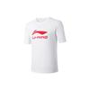Футболка с коротким рукавом Li Ning Badminton Series с буквенным логотипом, быстросохнущая, унисекс, стандартная, белая ATSU493-2