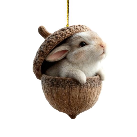 Лесные животные Желудь Украшения 2D Плоские Акриловые Шишки Животные Украшения для Рождественской Елки Лесные Существа Подвесное Украшение для Рождественской Елки Декор для Вечеринки