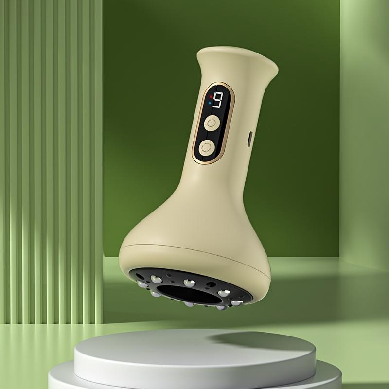 Электрический баночный массажер с зарядкой от USB и функцией Heat Relax, аккумулятор 1200 мАч, большая присоска и скользящая чаша для расслабления мышц всего тела