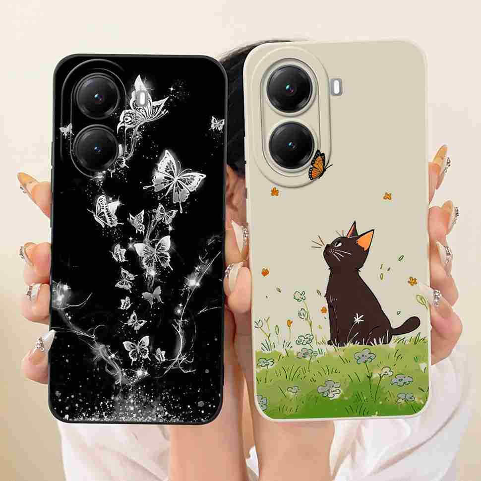 Butterfly Cherry For Xiaomi POCO X 7 x7 Pro 5G Case Clear Soft Bumper Protection Silicon Cover Capas For POCO X7 Pro