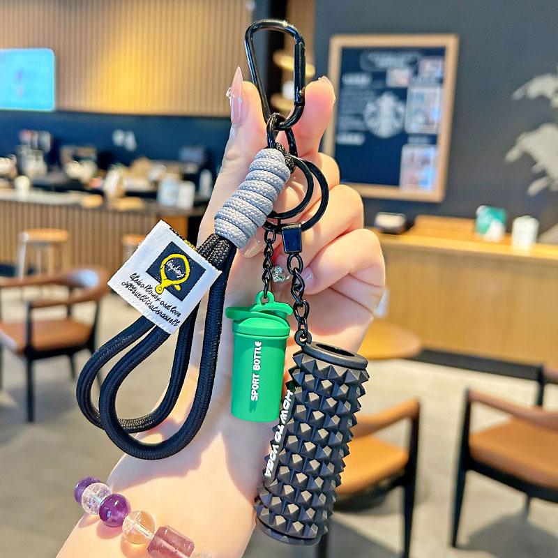 Bag Charm Detachable Barbell Plates Water Cups Simulation Dumbbells Creative Dopamine Fitness Series Pendant