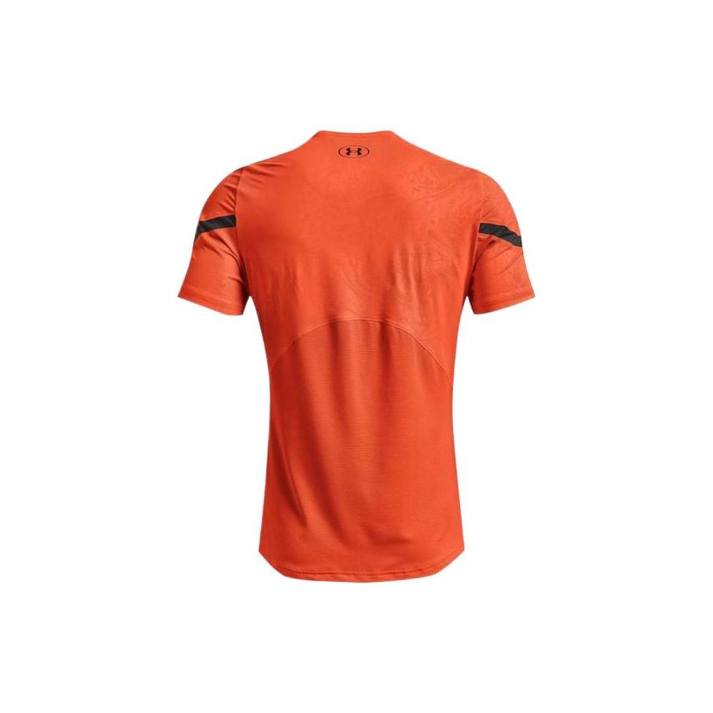 Under Armour Футболка с коротким рукавом и круглым вырезом с принтом логотипа Rush Dopamine Training Sports, мужские топы, оранжевого цвета 1370318-825