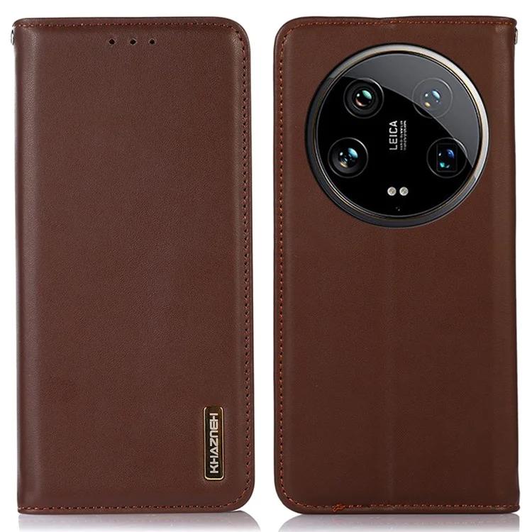 Чехол для Xiaomi 14 Ultra с блокировкой RFID-кошелька из натуральной коровьей кожи, чехол для телефона