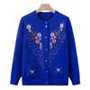 Old Lady Autumn and Winter Knitted Sweater Jacket Grandma Thin Embroidered Sweater Middle Old Man Mother Cardigan