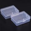 2Pcs Small Transparent Plastic Storage Box Clear Square Multipurpose Display Box