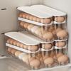 2Pcs Stackable Auto Rolling Egg Organizer Plastic Slide Style Egg Storage Box  for Home
