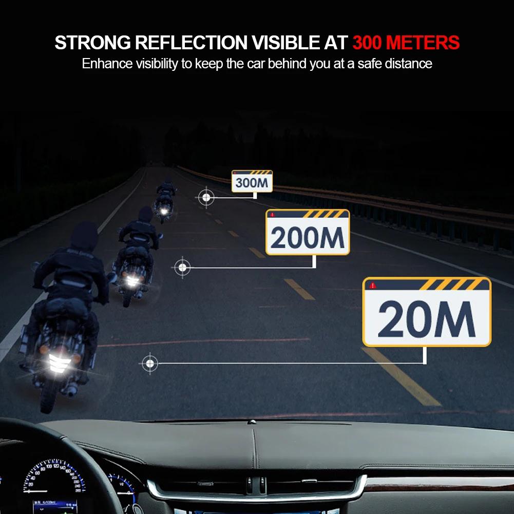 3X Motorcycle Stickers Reflective Warning Trapezoidal Arrow Tail Fender Racing Bumper Decal Adhesive Tape for Car Pegatinas Moto