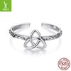 S925 Sterling Silver Vintage Celtic Knot Open Ring, Elegant Mysterious Pattern Sterling Silver Ring Jewelry